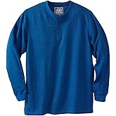 Liberty Blues by Kingsize Men's Big & Tall Ribbed Knit Henley - 2XL, Royal Blue Marl