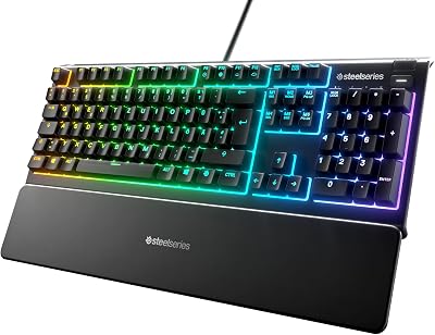 SteelSeries Apex 3 Gaming Keyboard Silent 10-Zone RGB IP32 Waterproof