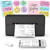Thermal Shipping Label Printer 4x6 Bluetooth Label Maker for Small Business | Wireless Mailing Shipping Printer for USPS UPS Amazon Shopify Etsy - Compatible with iPhone Android Windows &amp; Mac (Black)