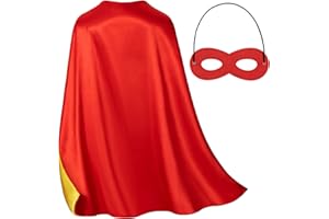BOSVIN Double-Sided Superhero Capes and Masks for Kids - Perfect for Christmas, Halloween, Cosplay, and Parties