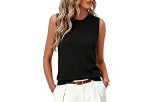Breezy Lane Women's Sweater Vest Sleeveless Round Neck Basic Knit Pullover Tops