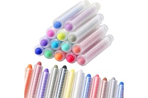 DODHEG 20 Pcs Dustless Chalk, Colored Chalk, Color Twistable Chalk,for Painting, Blackboard Writing