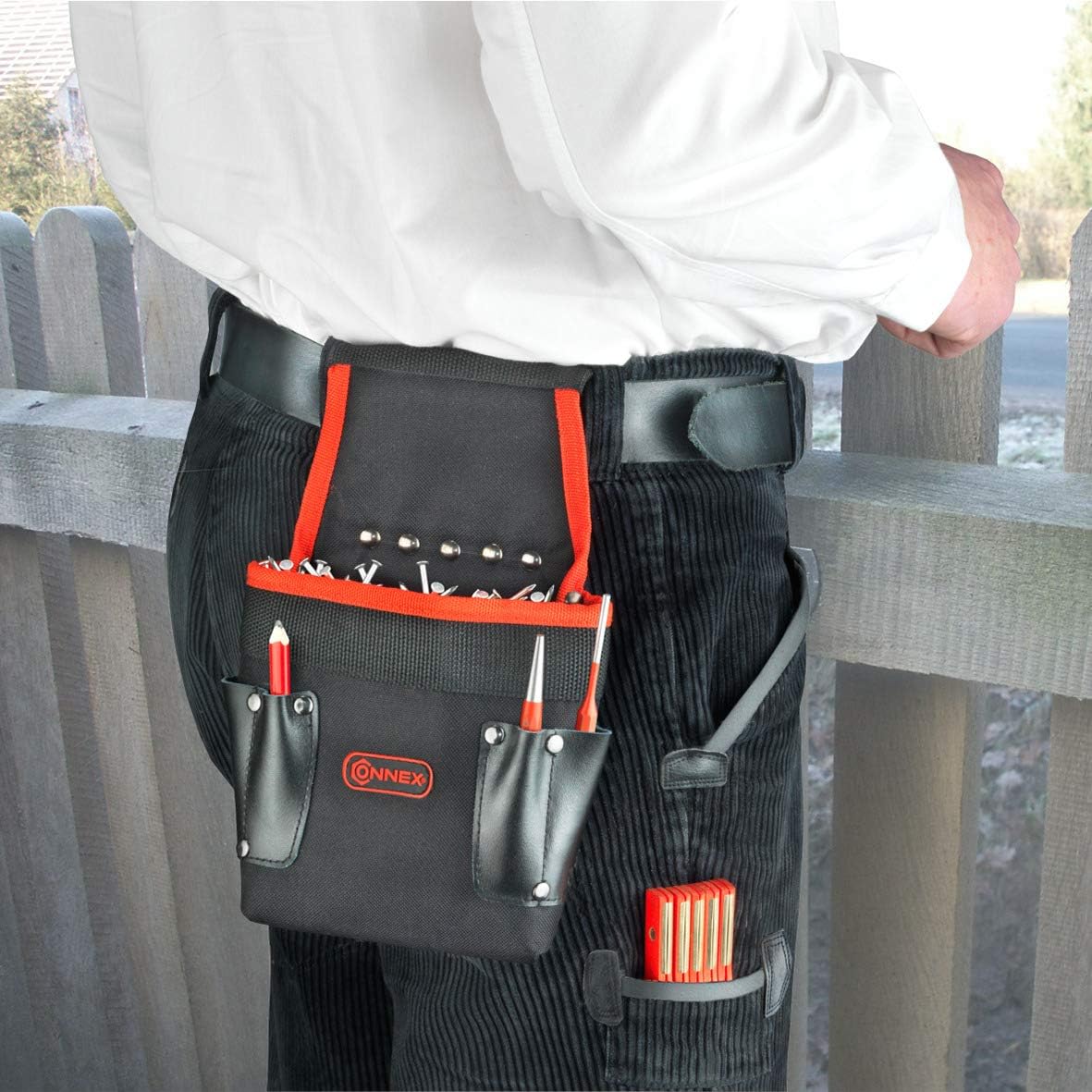 Nails and Tool Bag 28x19cm with 5 compartments, Black / Red, 28 x 19 cm - Image 3