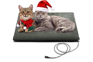 PETNF Outdoor Pet Heating Pad for Cats House Safe Electric Cat Warming Pad Waterproof Heated Cat House for Outside Feral Animal Outdoor Heat Dog Bed Mat 20"X16"