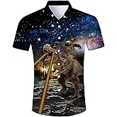 ALISISTER Mens Button Down Short Sleeve Dress Shirt Novelty Hawaiian Holiday Summer Funny Tops
