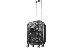 FUL Disney Mickey Mouse 21 Inch Carry On Luggage, Hardshell Rolling Suitcase with Spinner Wheels, Black