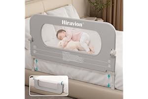Foldable Bed Rail for Toddlers, Adjustable Baby Bed Rail Guard fits Twin/Queen/King Size Beds, Double Crossbar Safety Side Ra