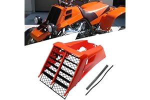 ATVMaster Orange Plastic Gas Tank Side Covers with Grill, Compatible with Yamaha Banshee 350 1987-2006, 2-PC Set, OE 2GU-2171L-00-00