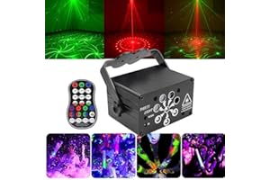 FOTIWESD DJ Disco Stage Party Lights - UV Laser Light Effect RGB Led Sound Activated Strobe Lighting with Remote Control for Indoor Christmas Halloween Karaoke Pub KTV Bar Dance Birthday Wedding