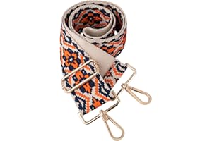 Dsigo Purse Strap, 2" Wide Gold Buckle Embroidery Crossbody Shoulder Strap for Bag Handbag Canvas Bag Crossbody Bags