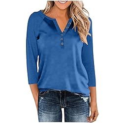 Fall Tops for Women 2025 Casual Button Down Henley