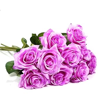 Yosoo 10 Pcs Rose Artificielle Fleurs Multicolores Comme Une