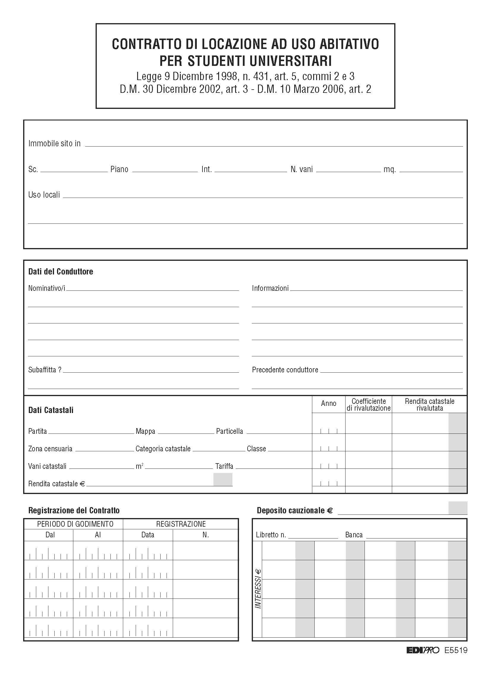 EDIPRO - E5519 - Lease of university students f.to 7x17
