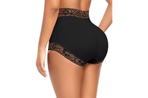 DERCA Butt Pads Padded Underwear for Women Butt Lifting Underwear Tummy Control Shapewear Lace Panties