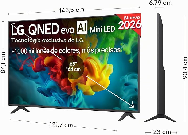 65QNED82B6B - Smart TV QNED EVO AI 65" 4K Sin Reflejos 94%, 2026