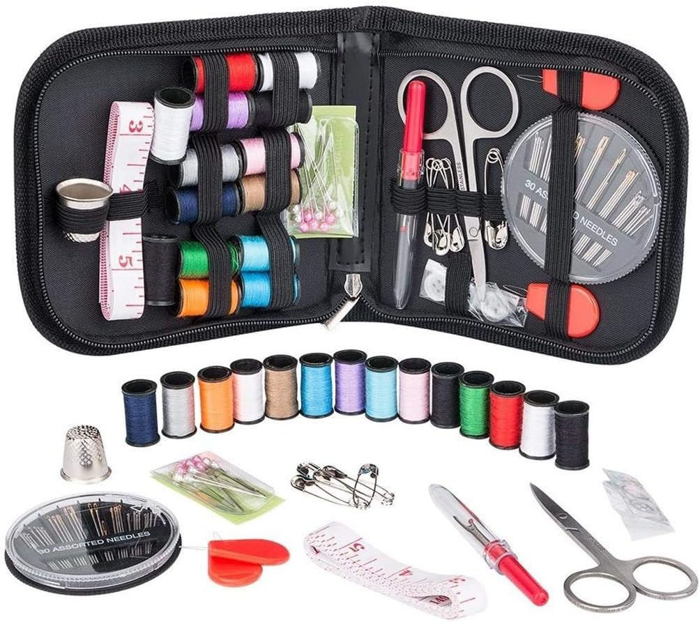 Sewing Kit for Beginner, Travel, Adults, Sewing Kit Emergency Accessories Bag DIY Sewing Supplies Organizer Pocket (A)