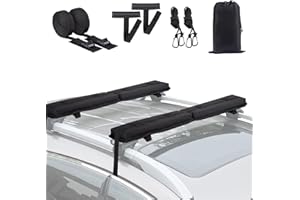 Universal Soft Roof Rack Pads (2 Pack) - 30 Inch Universal Car Roof Rack Pad with PVC Anti-Slip Leather, Nylon Buckles & 4.5m