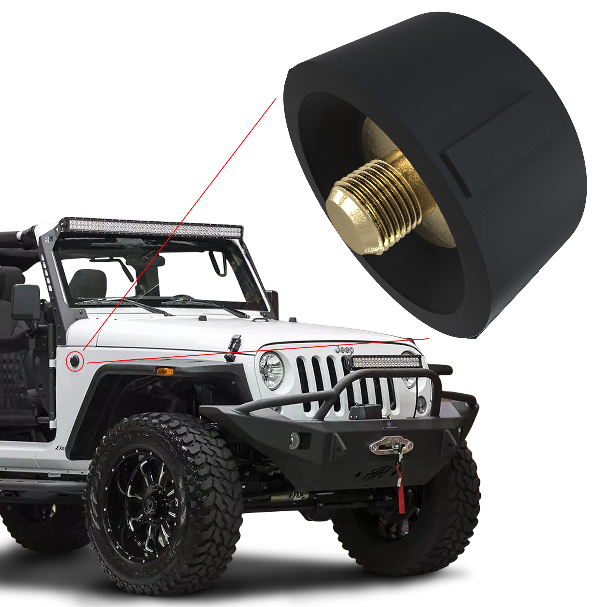 Photo 1 of BASIKER Car Wash Proof Antenna Delete Cap Fit for Jeep Wrangle Gladiator JK JL Rubicon Sport Unlimited 4xe Willys Mojave, Accessories Jeep Antenna Cover Antenna Delete