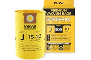 VEVA 10 Pack, 15-22 Gallon Filter Bags for Shop Vac Vacuum - Type J 90673 - High-Efficiency Vacuum Bags
