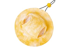 MIANHUATANG Pet hat with Ear Holes Sunscreen Baseball Cap Suitable for Small and Medium-Sized Dogs Outdoor Climbing hat in Summer Pet Products (Yellow, Small)