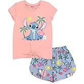 Disney Floral T-Shirt and Chambray Shorts Outfit Set Infant to Big Kid Sizes (12 Months - 14-16)