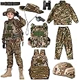Klocerg Children's Army Special Forces Clothing Children's Camouflage Single Soldier Clothing Helmet Backpack Soldier Boy