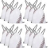 Frienda Baseball Drawstring Backpack Bag Baseball Drawstring Party Favor Bags for Gym Sports Teams(12 Pieces)