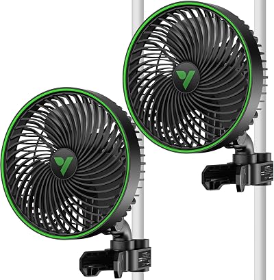 VIVOSUN AeroWave E6 Gen2 Clip Fan 6 inch, EC Motor, 10 Speeds, 2 Modes, IP54