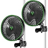 VIVOSUN 2-Pack AeroWave E6 Gen2, Grow Tent Clip Fan 6”, EC Motor, Smart Control, Powerful Oscillating Fan, Local Timer, Weath