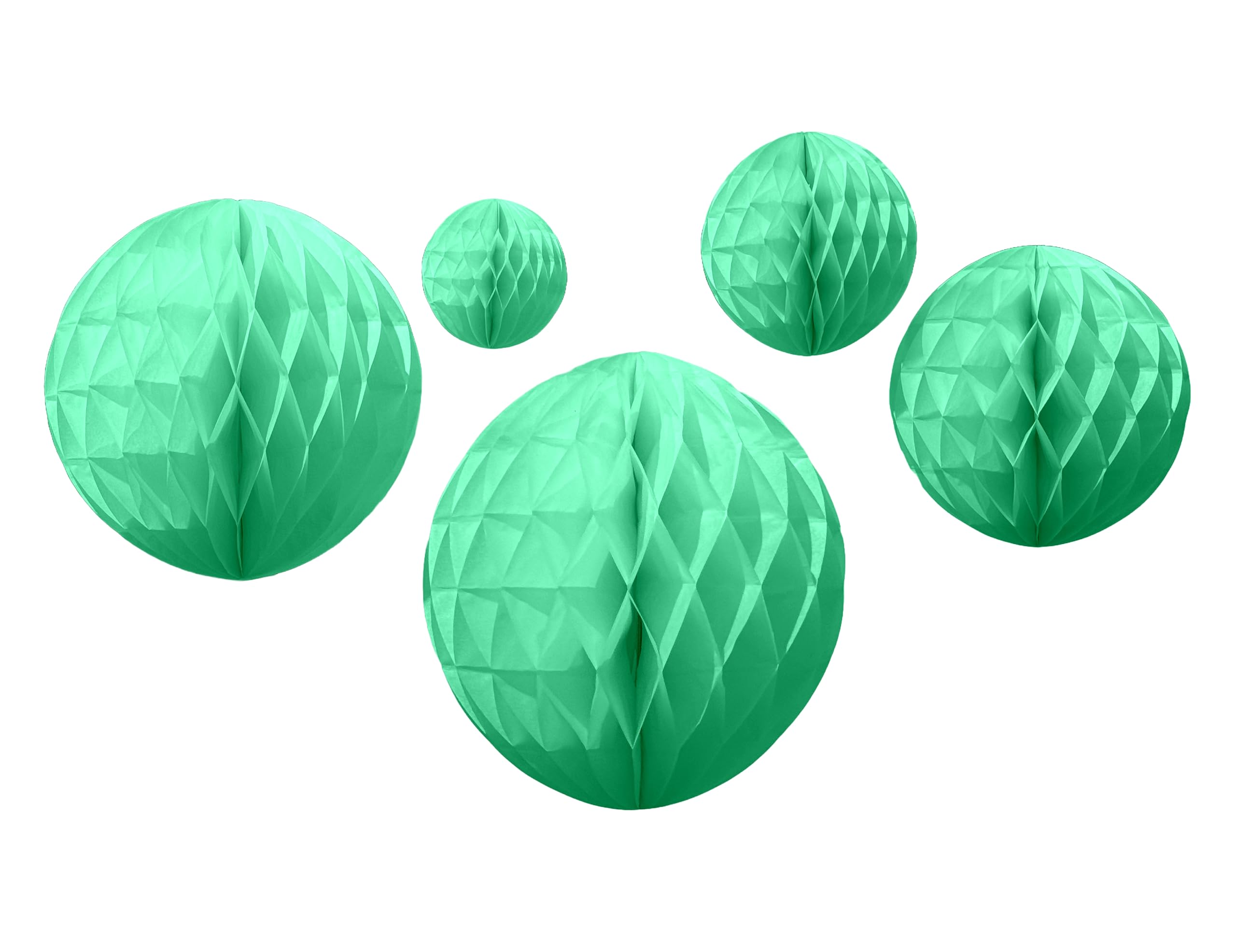 Mint Paper Honeycombs, 10cm-30cm (5 Pack)