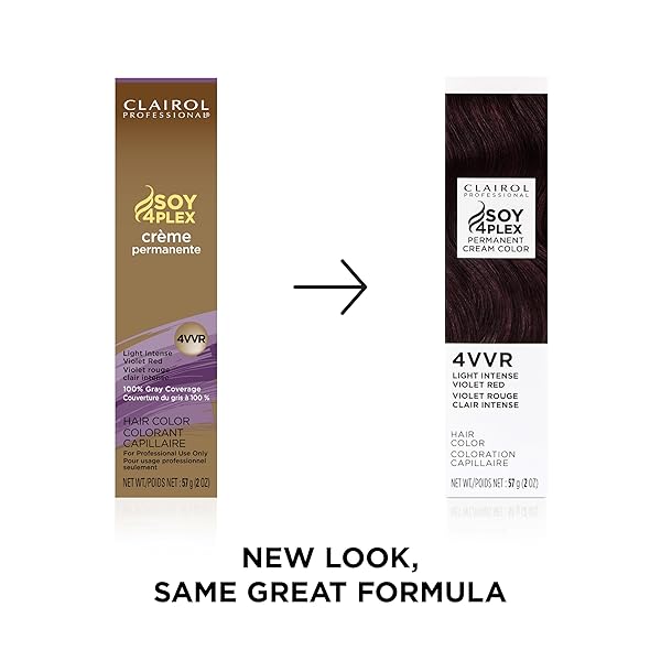 CLAIROL PROFESSIONAL CRÈME PERMANENTE, 4VVR LIGHT INTENSE VIOLET RED, 2 OZ. – PACKAGING MAY VARY