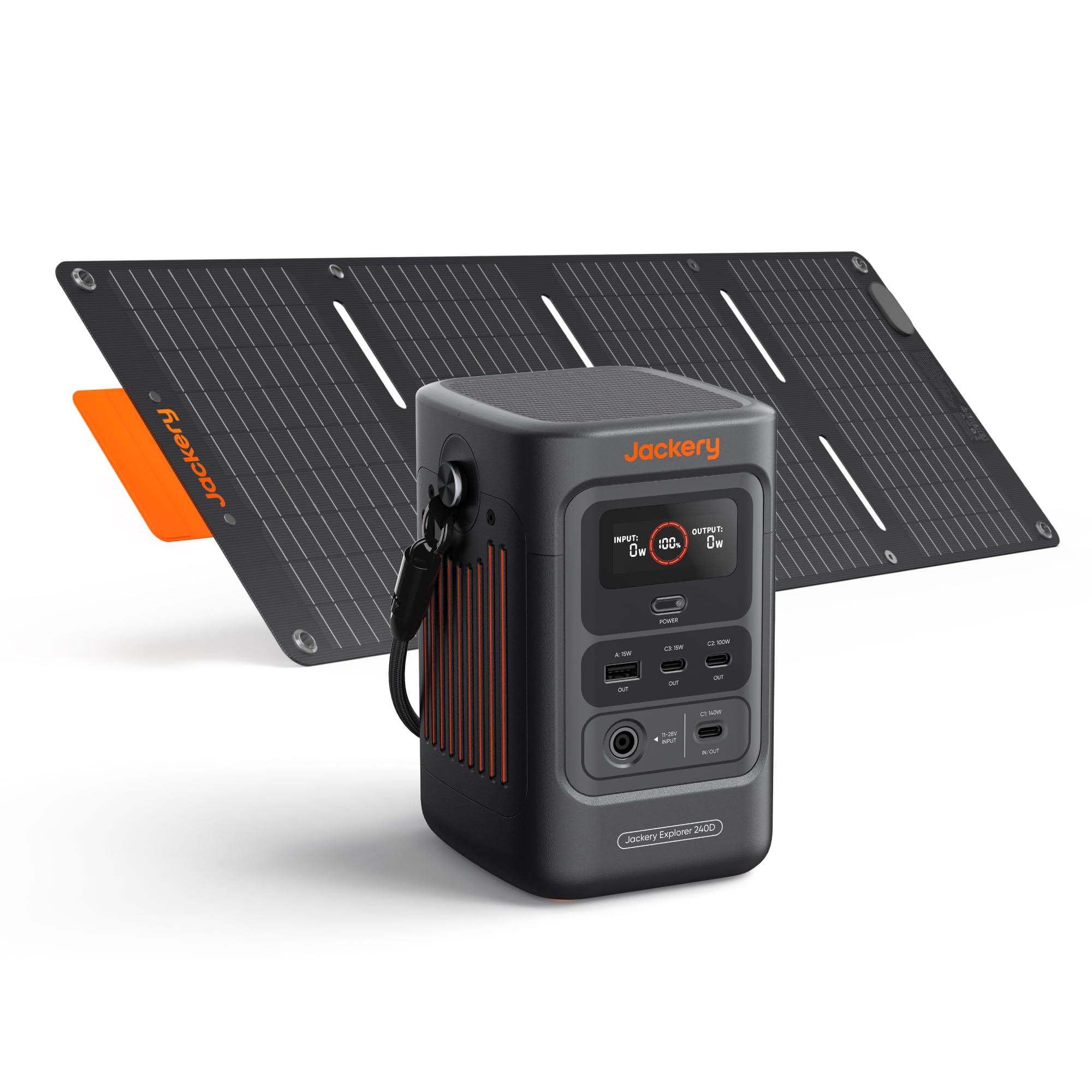 Jackery Explorer 240D Power Bank and 40W Solar Panel (80,000mAh), LiFePO4 Battery Portable Power Station, USB-C Cable Included,200W DC Output,1-Hour Fast Charging, Compact for Outdoor, Camping, Travel Image