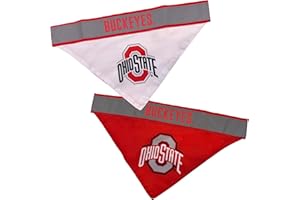 Pets First NCAA Ohio State Buckeyes TIE Bandana, Small/Medium. Dog Football Reflective Bandana Scarf Bib for Pet, Cat, or Dog. The Ultimate Game-Day, Party Bandana