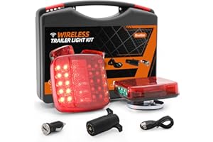 Wireless Magnetic LED Trailer Lights, Rechargeable, Portable with Turn Signal/Brake/Running Functions for Trucks, RVs, Boats,