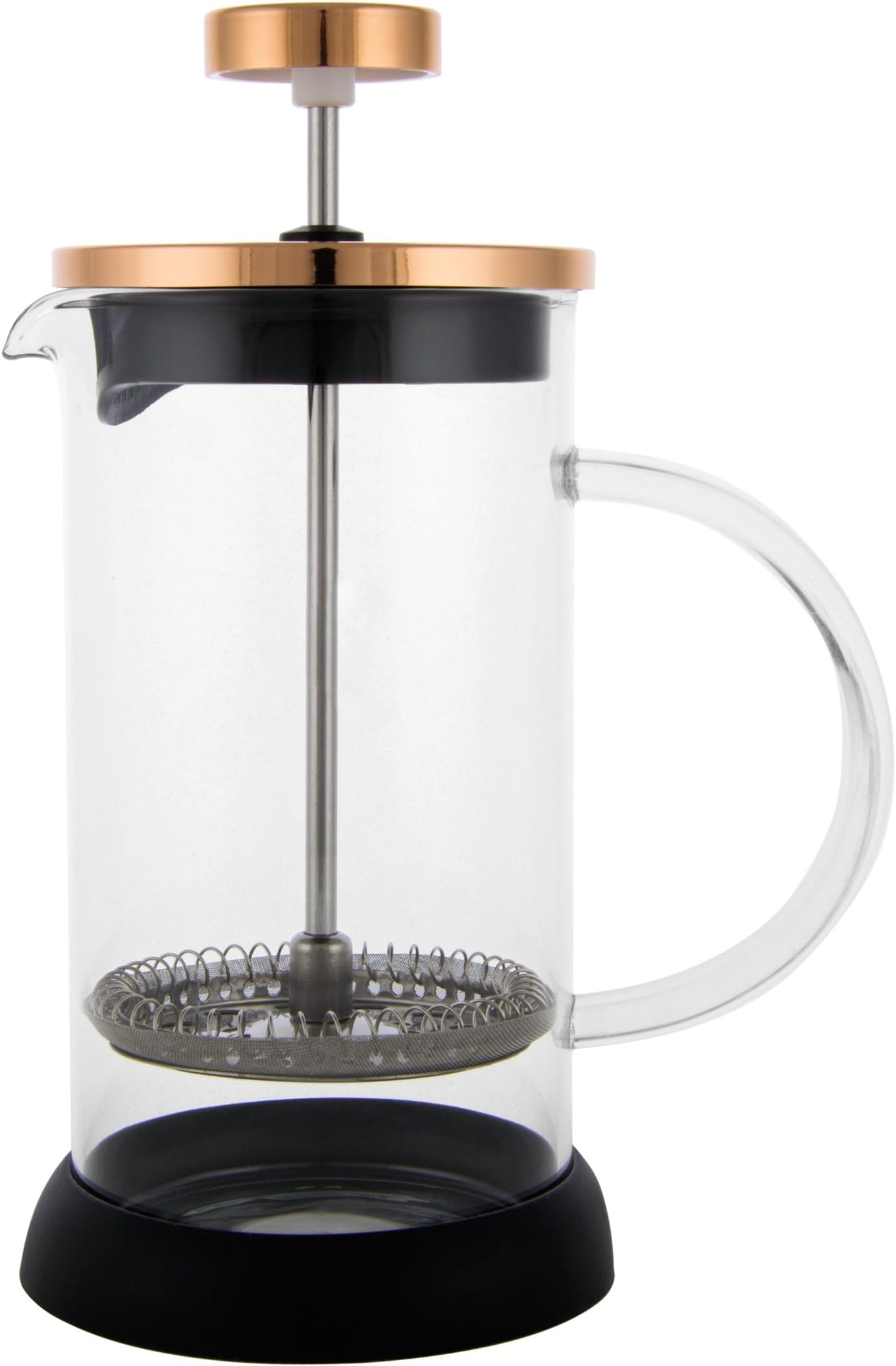 Coffee & Tea Plunger French Press Cafetiere Borosilicate Glass Rose Gold Copper Color (800 ml)