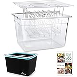 HOMENOTE Sous Vide Container 12 Quart with Lid & Rack and Sleeve - BPA Free Complete Sous Vide Accessories Kit with Cookbook 