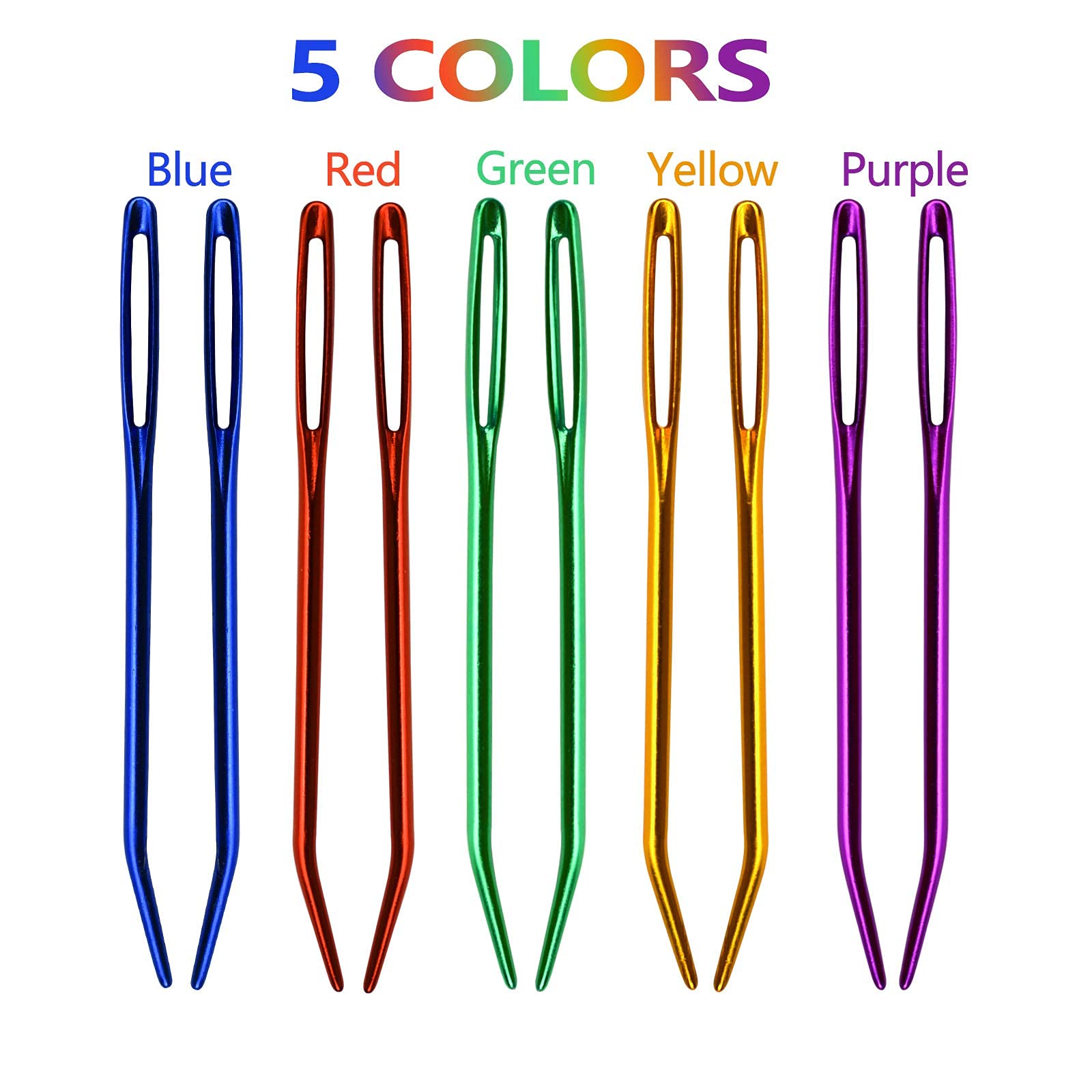 Yarn Needle with Big Eye Bent in Box for Tapestry,Sewing Wool,Weaving,Darning