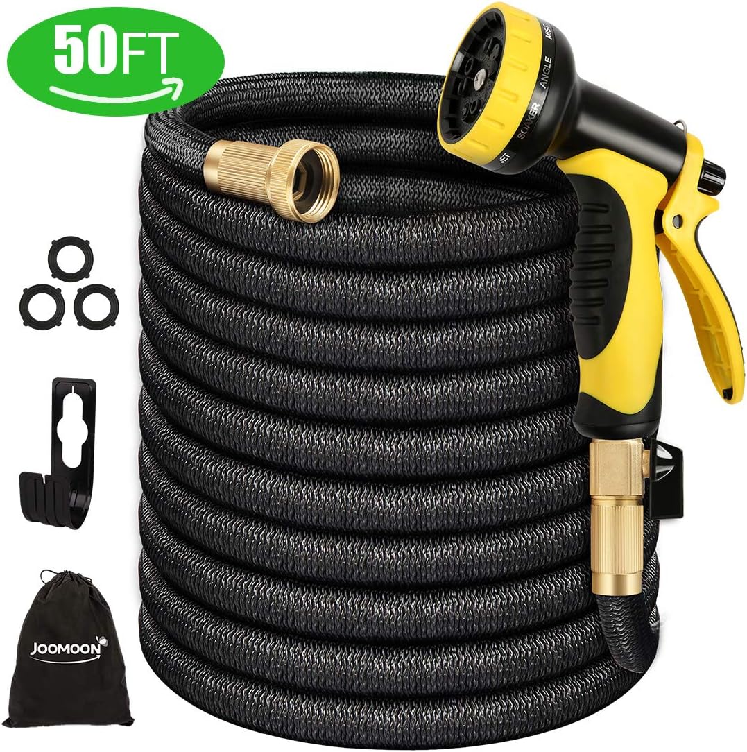 Panda Grip Garden Hose, Expandable Garden Hose, 50ft Water Hose, Lightweight Flexible Triple Extension, 9 Latex Core with 3/4 Solid Brass Fittings, 10 Function Spray Nozzle, Leak Resistant : Garden & Outdoor