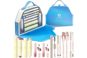 Color Nymph Makeup Kit for Girls Beginner Makeup Gift Set with Portable Bag Include 2 Color Lip Gloss, Eyeshadow Pen, Blush & Contouring, Highlight, Mascara, Eyebrow Pencil