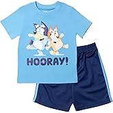 Bluey T-Shirt and Mesh Shorts Outfit Set Infant to Big Kid Sizes (12 Months - 10-12)