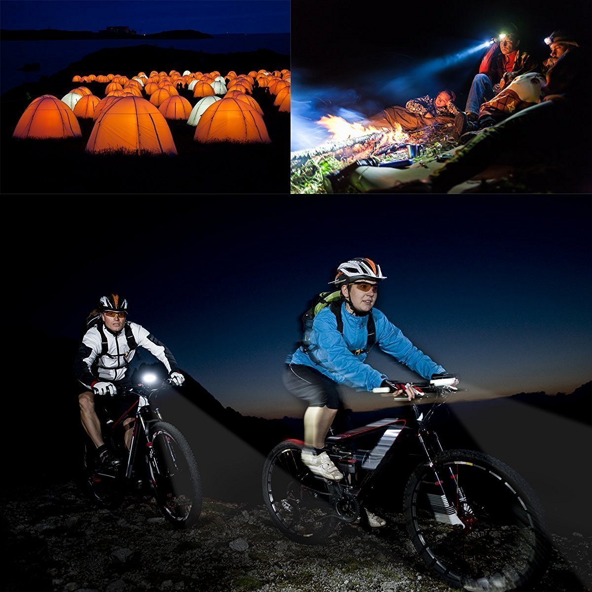 Linterna frontal ,Zoweetek® linterna frontal cabeza impermeable ampliable de CREE T6 LED Lumens con baterías recargables para Camping / Pesca / Ciclismo / Carrera / Caza