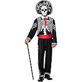 Spooktacular Creations Halloween Adult Men Day of the Dead Costume, Mariachi Jacket with Charro Hat, Adult Halloween Costumes