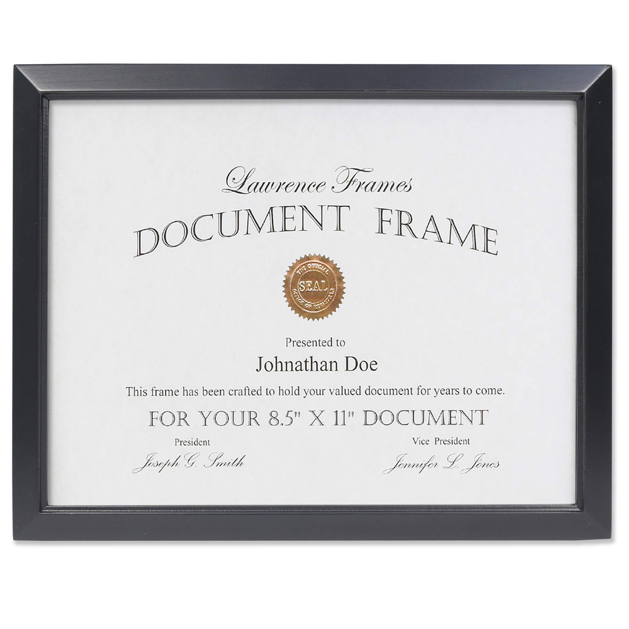 Lawrence Frames Picture Frame, Wood, Black, 8.5x11