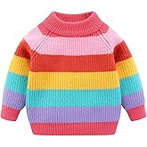 Mud Kingdom Girls Boys Sweaters Rainbow Stripes Crewneck Knit Pullover Fall 2-9 Years
