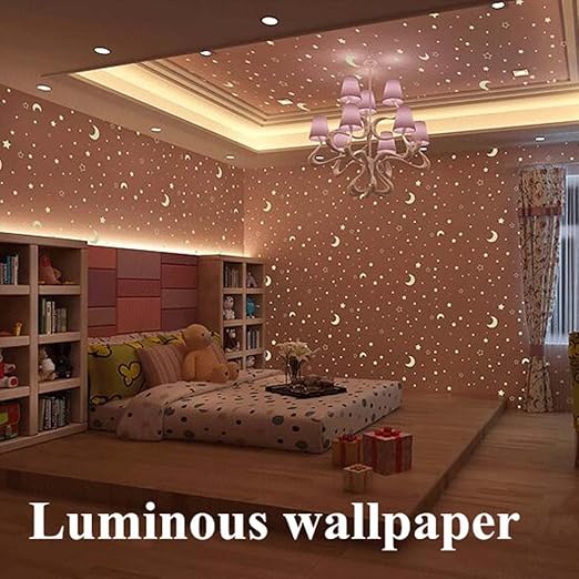 Yjz Papel Pintado Para Nina Que Brilla En La Oscuridad Diseno De
