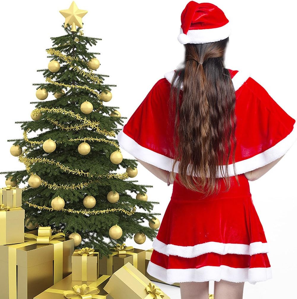 Amazon サンタクロース サンタサンコスプレ クリスマスの飾り クリスマス コスプレクリスマス レッド北欧の老人のペンダント室内 Red サンタ女性 キッズコスチューム おもちゃ