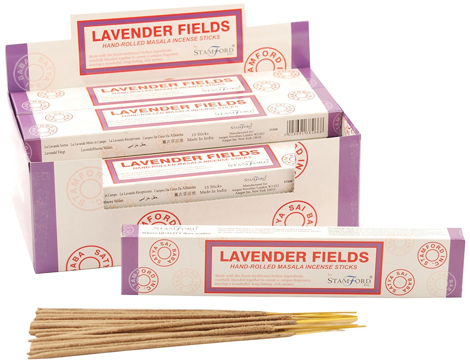 Stamford 3 Boxes of Lavender Hand-Rolled Masala Incense Sticks