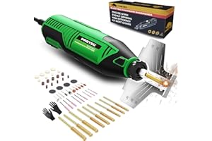 PRETEC Electric Chainsaw Sharpener Kit – Multi-Purpose Chain Saw Sharpener Tool with Diamond Sharpening Wheels, Angle Attachment and Wrench for All Chainsaw Chains (54-Piece Accessories)