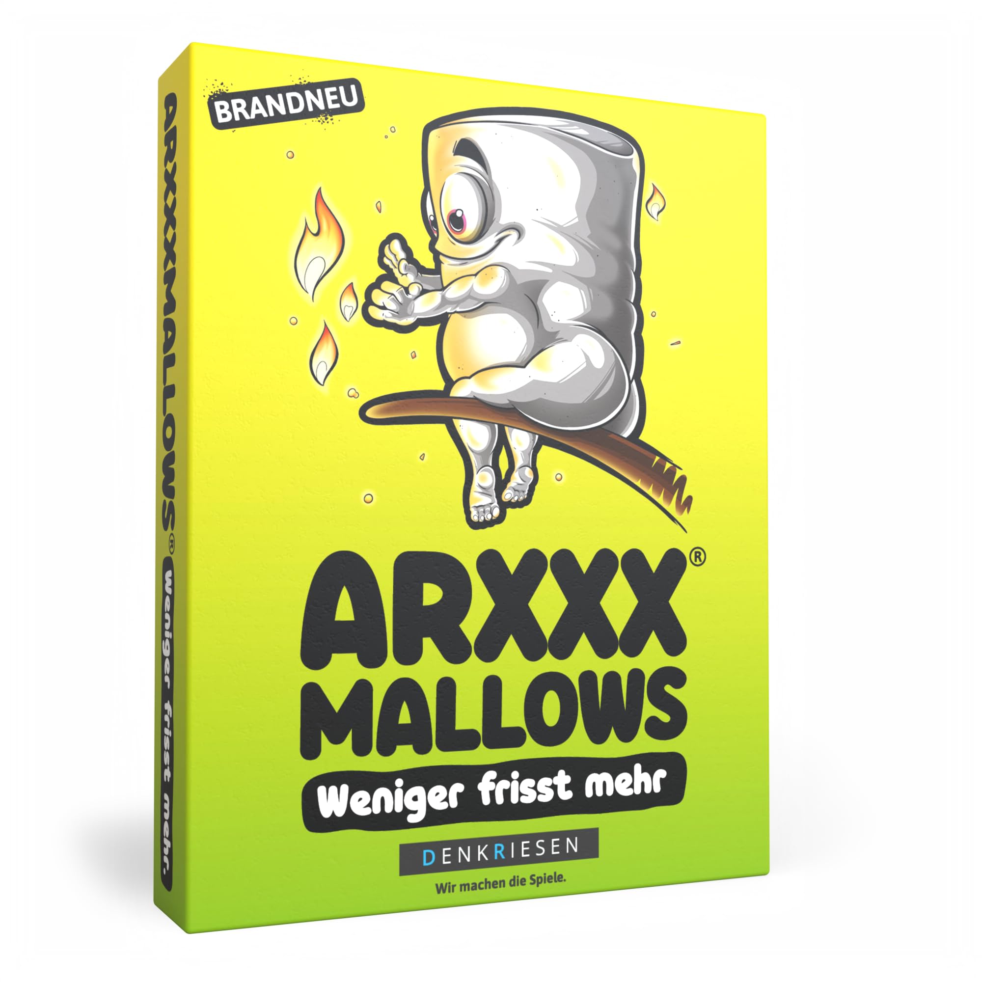 DENKRIESEN - ARSCHMALLOWS® - Less Eats More. As Box Packaging | Card Game | From 9 Years | 2-6 Players | Family Game | Funny Game | Gift Idea | 62 Playing Cards | Easter Gift