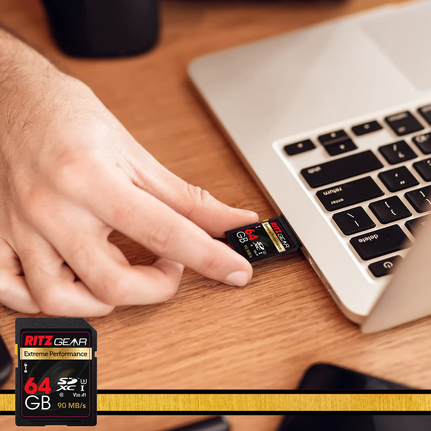 Ritz Gear 64GB High-Speed SDXC UHS-II SD Card, C10, U3, V60, Full-HD & 8K Memory Card for DSLR, Cinema-Quality Video Cameras